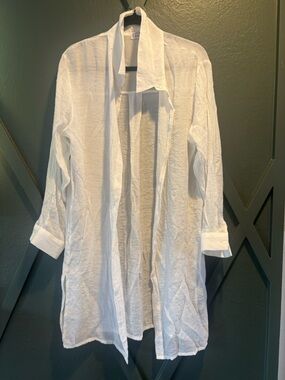 Jon & Anna|  women’s White Lightweight long sleeve Tunic cover up